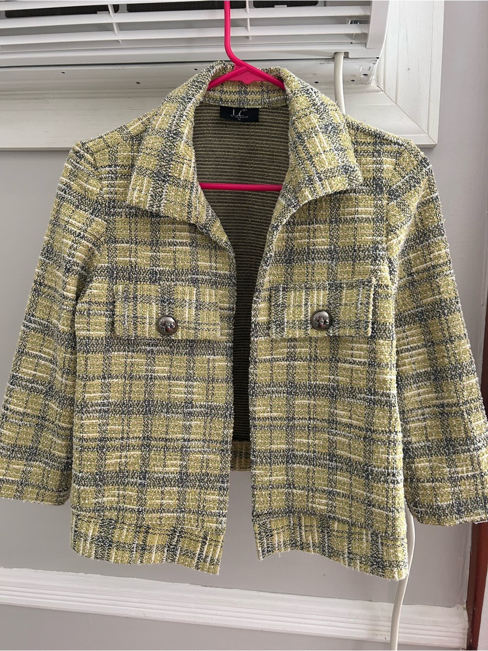 Yellow Plaid Tweed Jacket